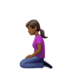 🧎🏾‍♀️ woman kneeling: medium-dark skin tone display on Apple